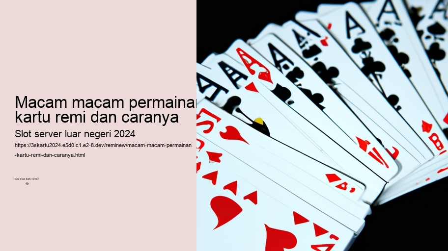 macam macam permainan kartu remi dan caranya