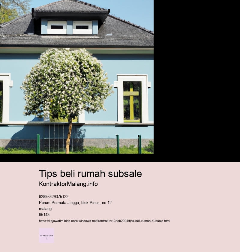 tips beli rumah subsale